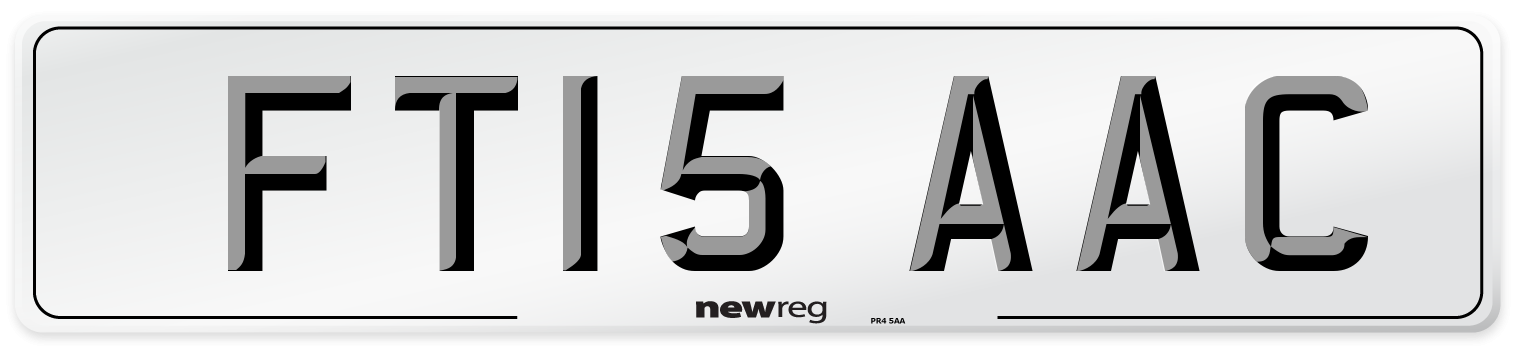 FT15 AAC Number Plate from New Reg